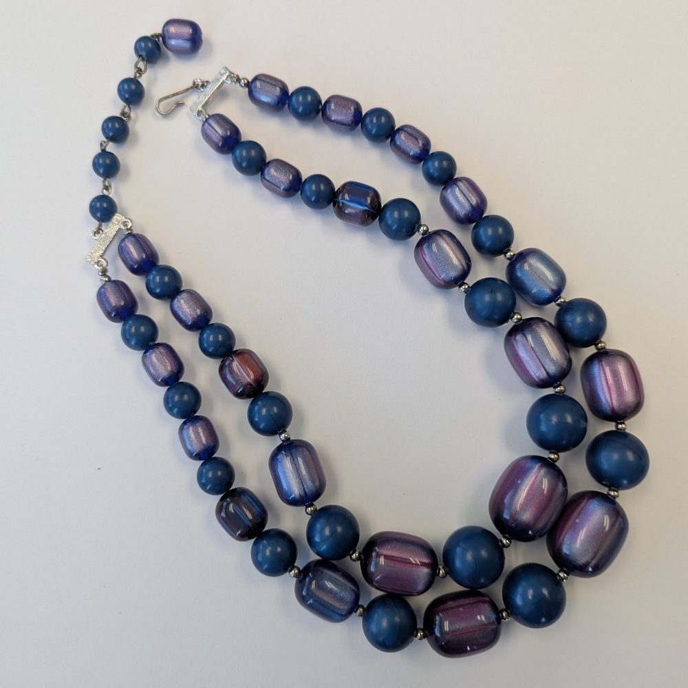 EVC SIGNED CORO BLUE/PURPLE/PINK MOON GLOW CHOKER NECKLACE